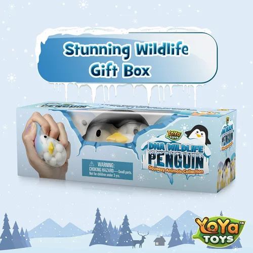 Vista 7 de Bolas de ADN de pingüino de YoYa Toys (paquete de 3) – Estimulantes, relajantes, esponjosos, sensoriales y juguetes para ansiedad para niños