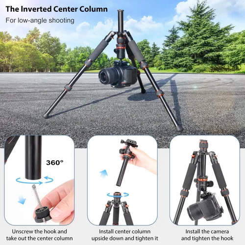 Vista 5 de Koolehaoda - Mini trípode de mesa con cabeza de bola de 360°, aluminio portátil Compact Lightweight Desktop Camera Tripod Stand with Quick Release