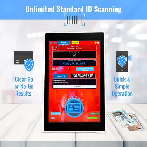 Vista 3 de Minor Decliner Smart ID Scanner - Detecta identificaciones caducadas y clientes menores de edad - Puede actualizar para detección de identificación