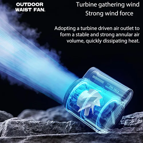 Vista 5 de fuliying Ventilador de cintura portátil recargable – Batería de 4500 mAh dura 10 horas, ventilador personal de clip de 3 velocidades, mini