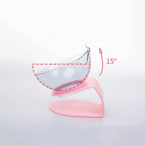 Vista 2 de Luck Dawn Cuenco elevado para gatos con soporte elevado, diseño inclinado de 15 grados, soporte protector de cuello elevado para alimentos
