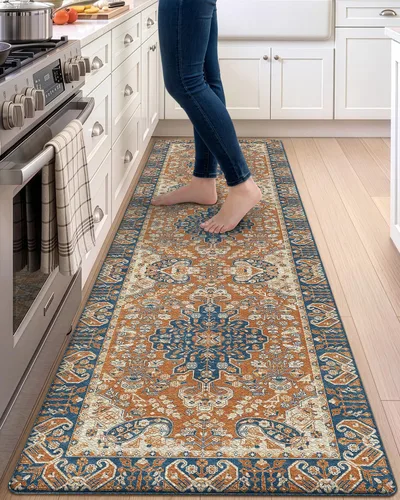 Vista 27 de DEXI Alfombrillas de cocina acolchadas antifatiga, 24 x 87 pulgadas, color Beige claro