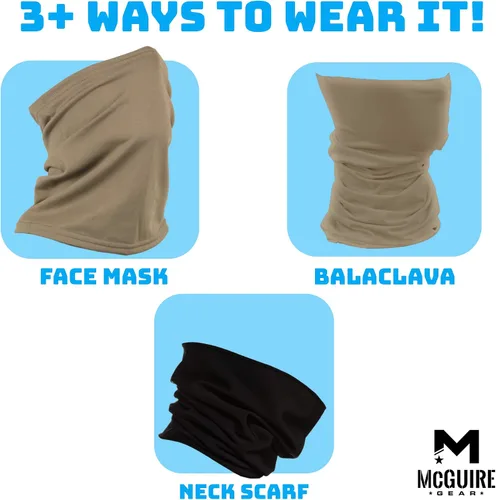 Vista 3 de M MCGUIRE GEAR Polaina para el cuello, bufandamáscara, suave y transpirable, poliéster y elastano, resistente al viento y al polvo