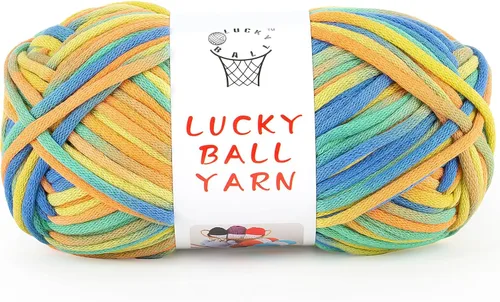 Vista 26 de LUCKY BALL Hilo para ganchillo, 3.53 oz/109 yardas, 70% algodón, 30% nailon, #5, hilo de tubo voluminoso para tejer, para bolsos, sombreros