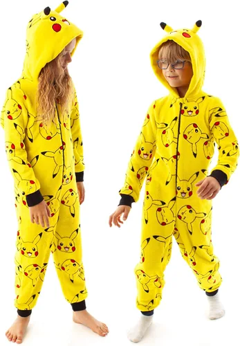 Vista 3 de Pokemon Mono para niños Pikachu amarillo orejas 3D para niños todo en uno Amarillo