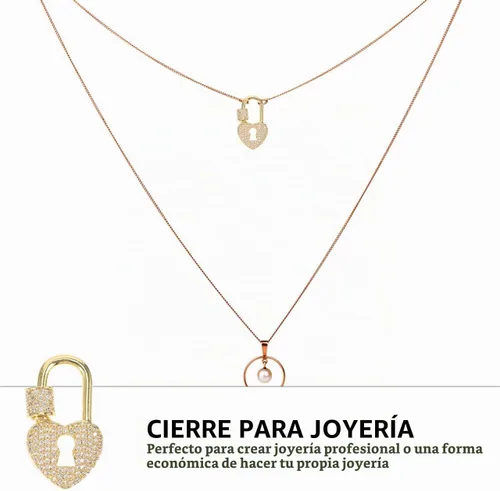 Vista 3 de EXCEART - Collar con diseño de corazón y ojo de cerradura de joyería, cierre de cadena ligero y compacto, accesorio delicado para proyectos