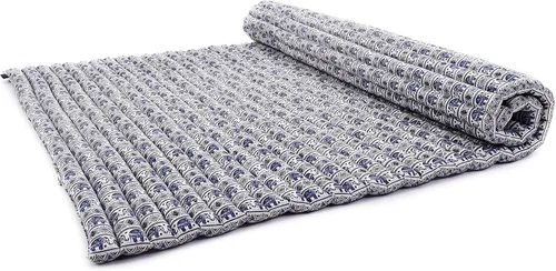 Vista 30 de Leewadee - Colchón de piso plegable - Futón japonés enrollable -Alfombra de tatami triple pliegue - Cama de piso para invitados - Colchón de camping