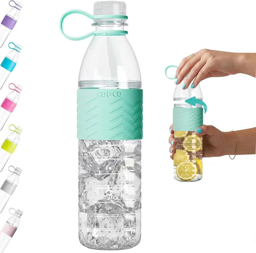 Vista 9 de Copco Hydra - Botella de agua de Tritan de 20 onzas con tapa resistente a derrames y funda antideslizante, sin BPA, apta para lavavajillas, cabe