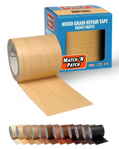Vista 19 de Match 'N Patch Cinta de reparación realista, roble antiguo