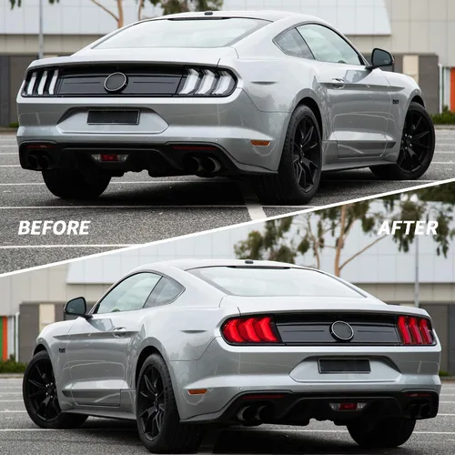 Vista 2 de Luces traseras LED VLAND Compatibles con Ford Mustang 2015-2020 con secuenciales (5 modos - lente roja)