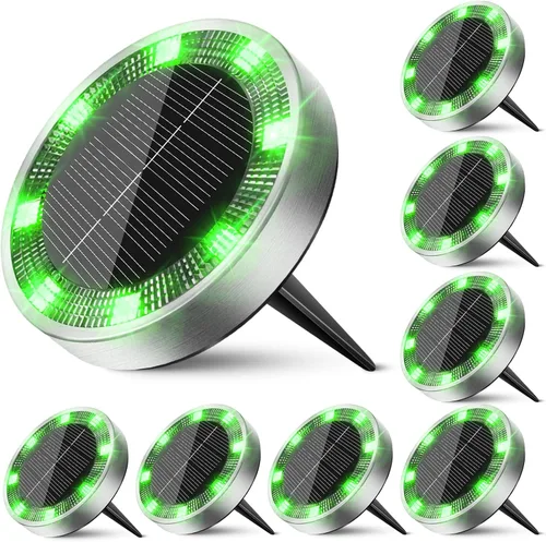 Vista 14 de Peasur Luces solares de suelo para exteriores, paquete de 24 luces planas de disco con energía solar, IP68 impermeable, antioxidante, iluminación