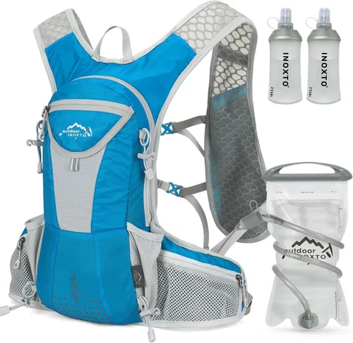 Vista 12 de IX INOXTO Hydration Pack Backpack, Lightweight Water Backpack with 2L Hydration Bladder Daypack for Men Women,Running Hydration Vest for Trail Todo