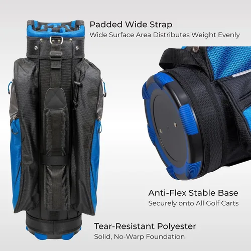 Vista 5 de Bolsa para carrito de golf Bolsa de golf A181 ligera 14 divisores de longitud completa Correas de hombro Múltiples bolsillos