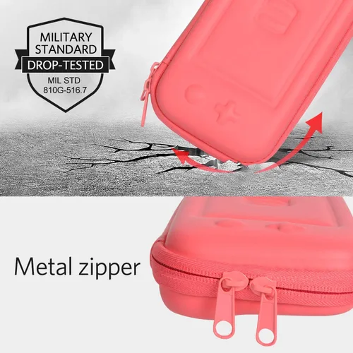 Vista 7 de CoBak Carrying Case for Nintendo Switch Lite - with 1 Screen Protector, 1 Grip Case and 4 Thumb Grip Caps, Ultra Slim Premium EVA Travel Pouch