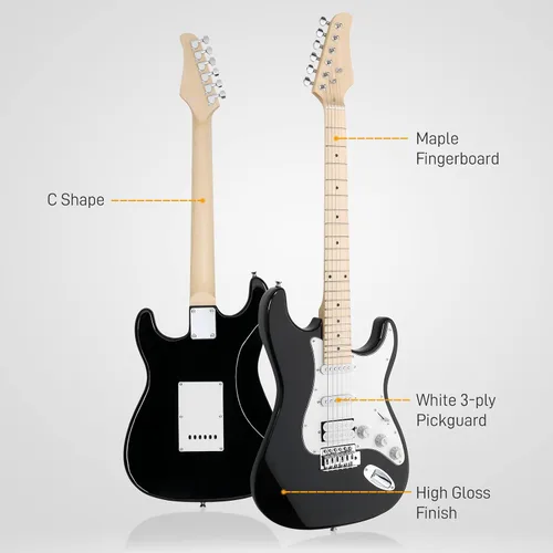 Vista 2 de Ktaxon - Kit de guitarra eléctrica de 39 pulgadas para principiantes, con pastillas HSS de 6 cuerdas, guitarra eléctrica de cuerpo sólido