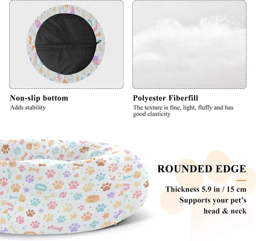 Vista 5 de Pet Dog Beds Relieve Stress Fluffy Cat Cave Bed for Small Size Pets Sleeping XS Dog Paws