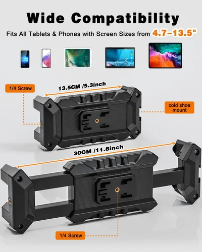 Vista 6 de Soporte para tablet para escritorio, soporte ajustable con cuello de cisne con rotación de 360° para iPad Pro/Air/Mini, Kindle Fire Hd, Galaxy Tabs