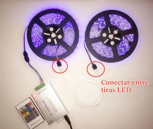 Vista 4 de Cable de extensión de tira LED RGB de 3.3 ft, 3,3 pies, 4 pines, cinta LED, cable de conexión de cinta, cable de conexión de cable LED, adaptador