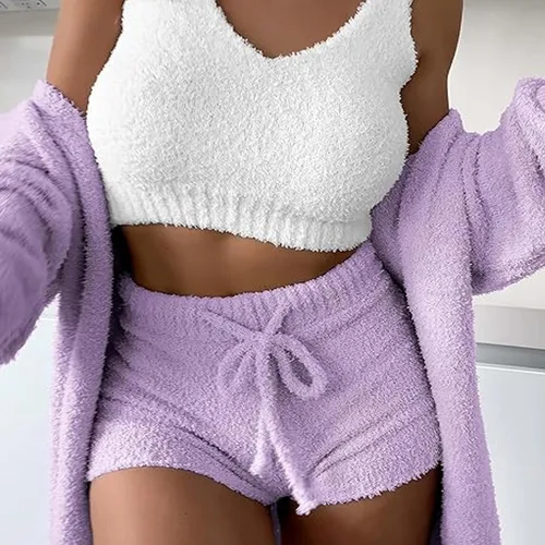 Vista 3 de Tyozyw Misscosy - Juego de punto de 3 piezas, juego de punto acogedor de 3 piezas, ropa Misscosy de 3 piezas, Misscosy Cosy Knit Set de 3 piezas