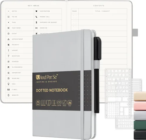 Vista 29 de &And Per Se Juego de diario y bolígrafo forrados (3 paquetes), cuaderno de tapa dura de cuero A5 con bolígrafo y juego de papelería, 160 páginas