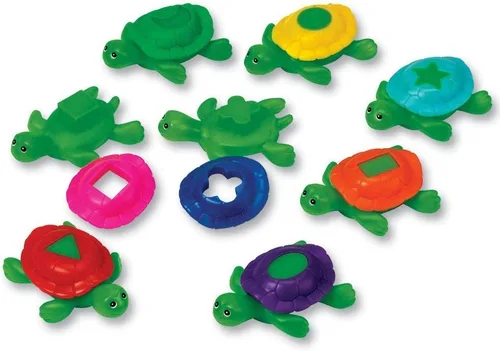 Vista 4 de Learning Resources Shape Shell Turtles, Learn Shapes, Juego de 8 juguetes de baño, a partir de 2 años