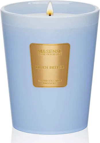 Vista 65 de M&SENSE - Vela de cera de soja natural aromática de 35 onzas, extragrande, 3 mechas, 150 horas, larga duración, combustión lenta, para decoración