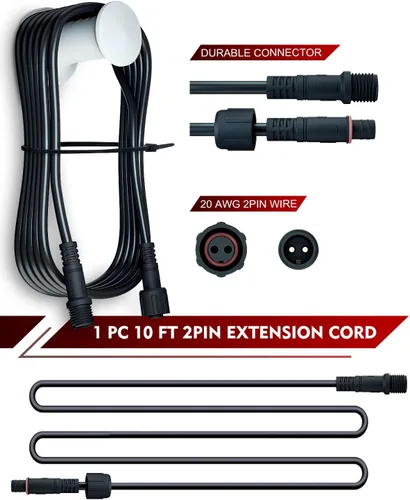 Vista 2 de Cable de extensión de 2 pines de 10 pies para kits de luz estroboscópica LUMENIX