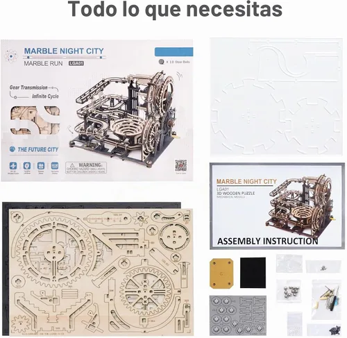 Vista 8 de RoWood Rompecabezas 3D para adultos, kits de modelo de carrera de mármol para adultos para construir, rompecabezas de madera, regalos de cumpleaños