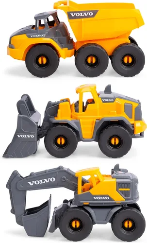 Vista 3 de DICKIE TOYS - Paquete de 3 camiones de construcción de 10 pulgadas (203725007)