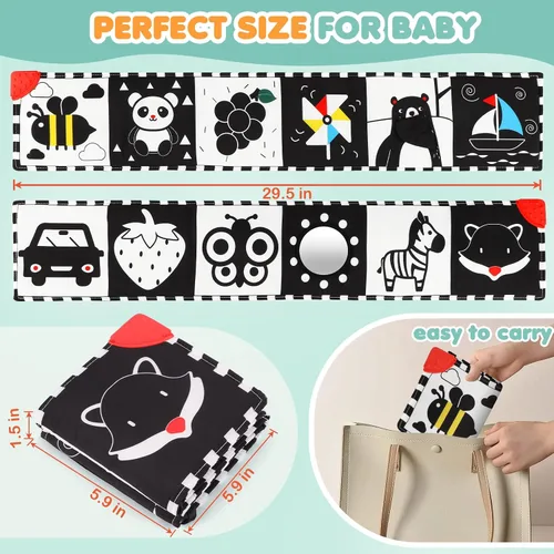 Vista 4 de Juguetes para bebés de alto contraste para recién nacidos