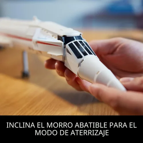 Vista 4 de LEGO Icons Concorde Modelo de Avión, Regalo para Adultos, Construye un Modelo Réplica del Avión Comercial Supersónico más Famoso del Mundo