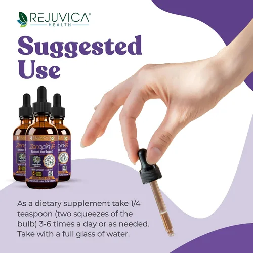 Vista 4 de Rejuvica Health Zenapin IR - Suplemento líquido avanzado para apoyar el estado de ánimo, Kava Kava, Ashwagandha, pasiflora, manzanilla, vitaminas B