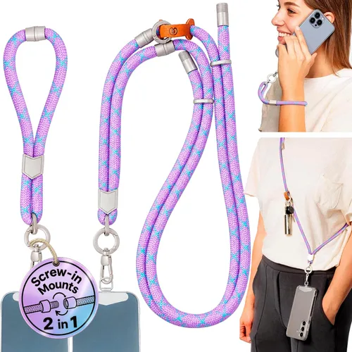 Vista 10 de Pulpo - Cordón antirrobo 2 en 1 para teléfono y correa de muñeca para iPhone y Android, correa ajustable para teléfono celular y correa universal