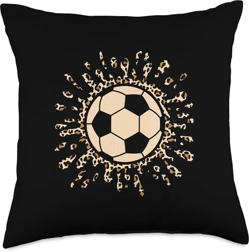Vista 4 de Soccer Ball Cute Soccer Lover Women Girls Kids Throw Pillow