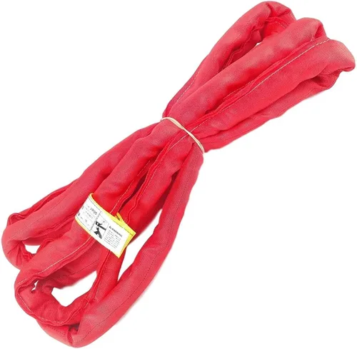 Vista 14 de Eslingas rojas VR5 de 4 pies hechas en Estados Unidos de 4 a 30 pies de longitud, cubierta de doble capa, eslingas de elevación de polietileno