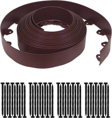 Vista 11 de Gardzen Kit de Bordes para Paisajismo de 1.5" x 20', Borde de Jardín y Césped Sin Excavación con 24 Piezas de Estacas, Borde Flexible para Cama