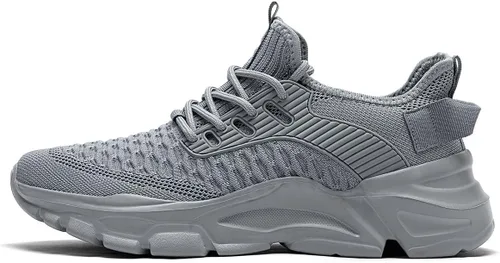 Vista 2 de Zapatos deportivos para caminar para hombre, ligeros, transpirables, informales, suela suave, cómodos, para el trabajo, gimnasio, entrenamiento