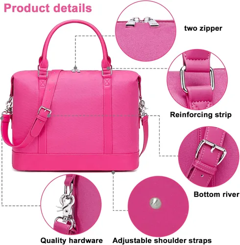 Vista 20 de BLUBOON Bolsas de viaje con cremallera, bolsa de lona para mujer, bolsa de fin de semana para mujer, bolsa de lona para llevar en la bolsa de lona
