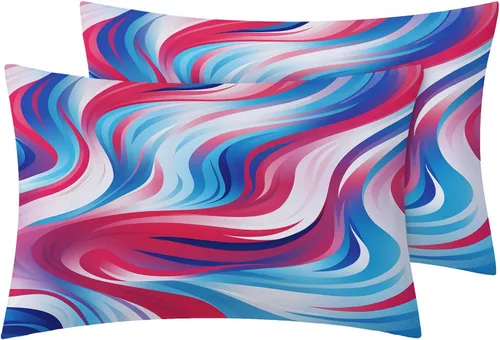 Vista 2 de Funda de edredón abstracta tamaño individual Juego de ropa de cama de arte colorido 2 piezas Funda de edredón con patrón de microfibra suave