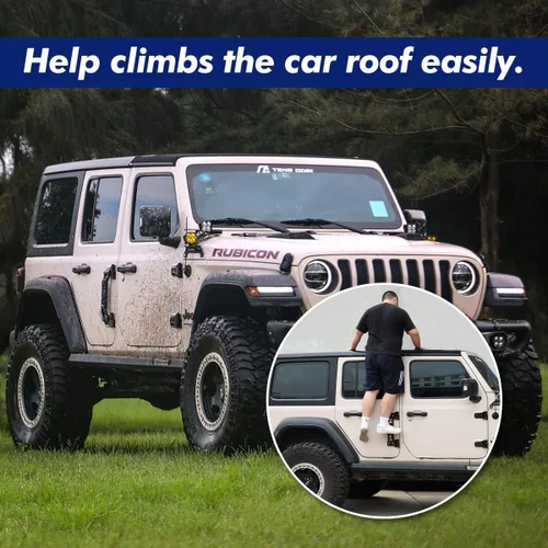 Vista 12 de Pedal plegable de bisagra de puerta compatible con Jeep Wrangler JK JL JLU Gladiator JT 2007-2023, excepto Gladiator 2021: aleación de aluminio