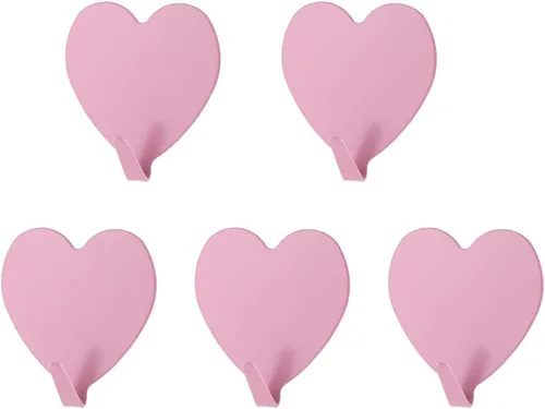 Vista 12 de Gancho de pared autoadhesivo en forma de corazón, gancho para puerta, ganchos decorativos fuertes de acero inoxidable para cocina y baño