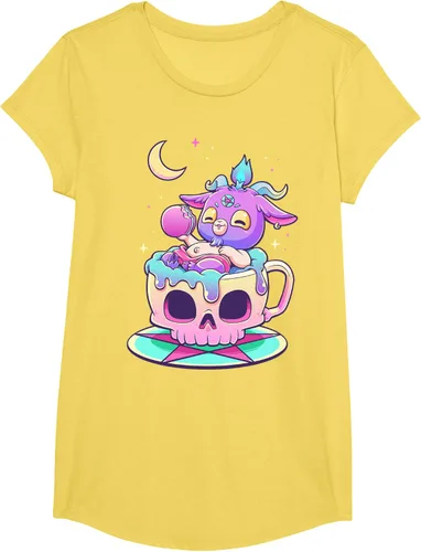 Vista 39 de Kawaii Pastel Goth Cute espeluznante Pentáculo Baphomet - Camiseta de cabra, Negro