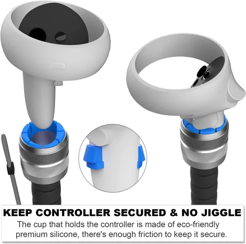 Vista 5 de Accesorios de mango con peso ajustable para Oculus Quest 2 Asas de sable de ritmo, accesorios de extensión de brazos largos de juego de realidad