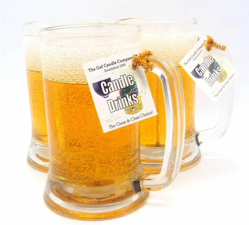 Vista 5 de TheGelCandleCompany, una taza de cerveza de sándalo a base de aceite mineral con vela de gel hasta 180 horas de aroma amaderado y terroso, 12.2 oz