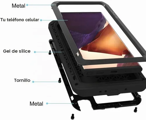 Vista 5 de LOVE MEI Funda para teléfono Galaxy Note 20 Ultra 0.18 oz, [sin protector de pantalla de vidrio] Carcasa rígida de cuerpo completo, resistente, a