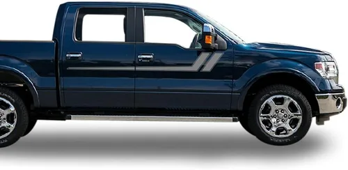 Vista 6 de Kit de calcomanías gráficas de vinilo para puerta superior de carreras, compatible con Ford F150 Series 2009 -Presente (negro)