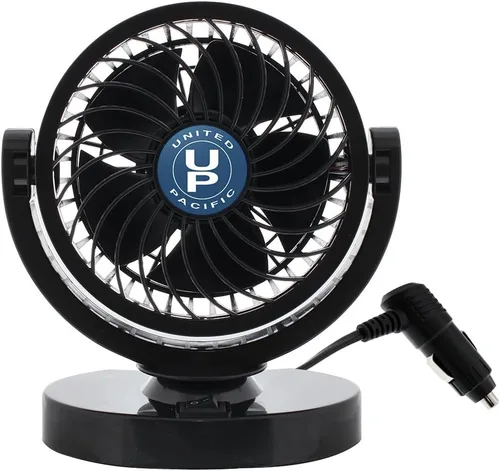 Vista 2 de CTW Mini coche universal negro de 12 voltios de refrigeración Turbo ventilador, montaje interior del tablero del camión