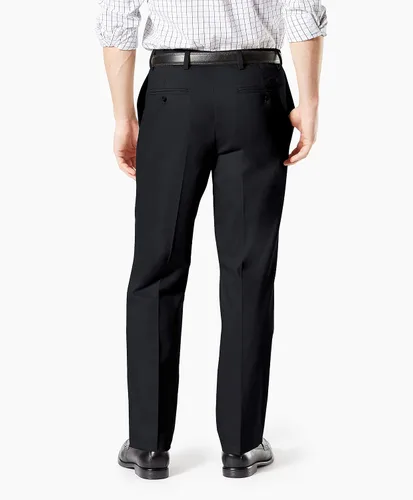 Vista 3 de Dockers Signature - Pantalón elástico de algodón para hombre de ajuste clásico y plisado, caqui