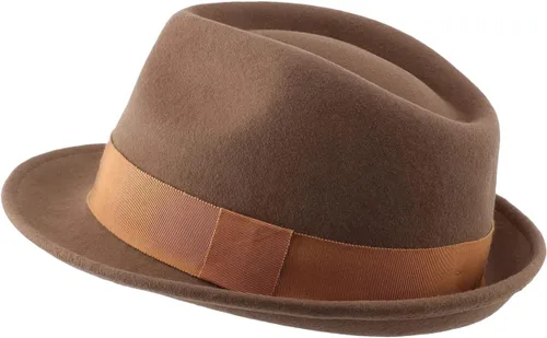Vista 56 de Home Prefer Sombrero de invierno de fieltro de lana para hombre Sombrero de ala corta Fedora