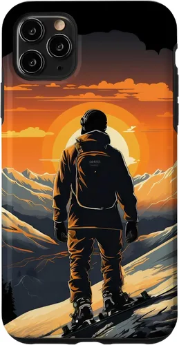 Vista 13 de Snowboarding Snowboard Snowboarder Mountain Sunset Case for iPhone 17